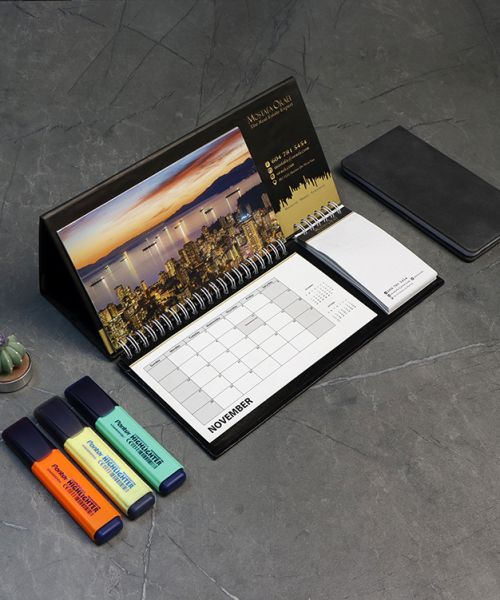 تقویم رومیزی یادداشت دار - فنری