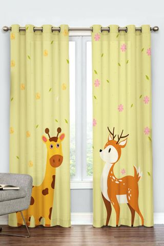 پرده پانچی کودک طرح پلنگ و توکا