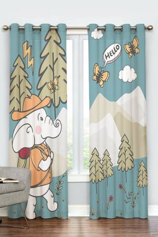 پرده پانچی کودک طرح گربه